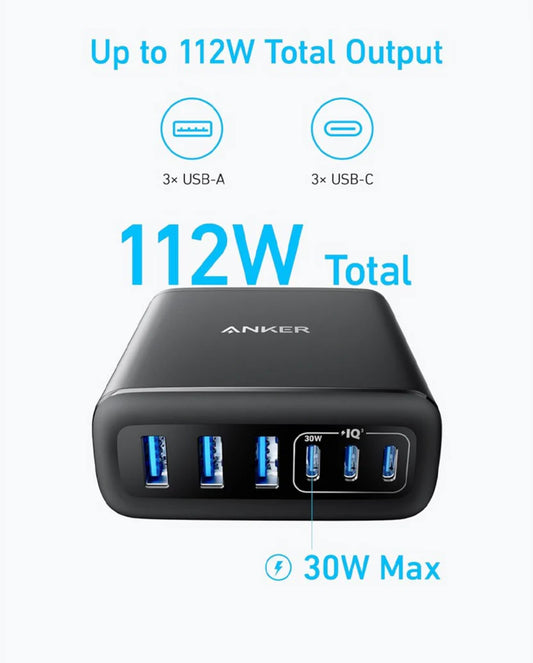 Anker 112W 6-Port Power Charger